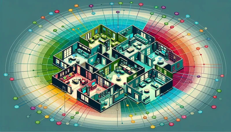 Mesh networks visualised in an illustration